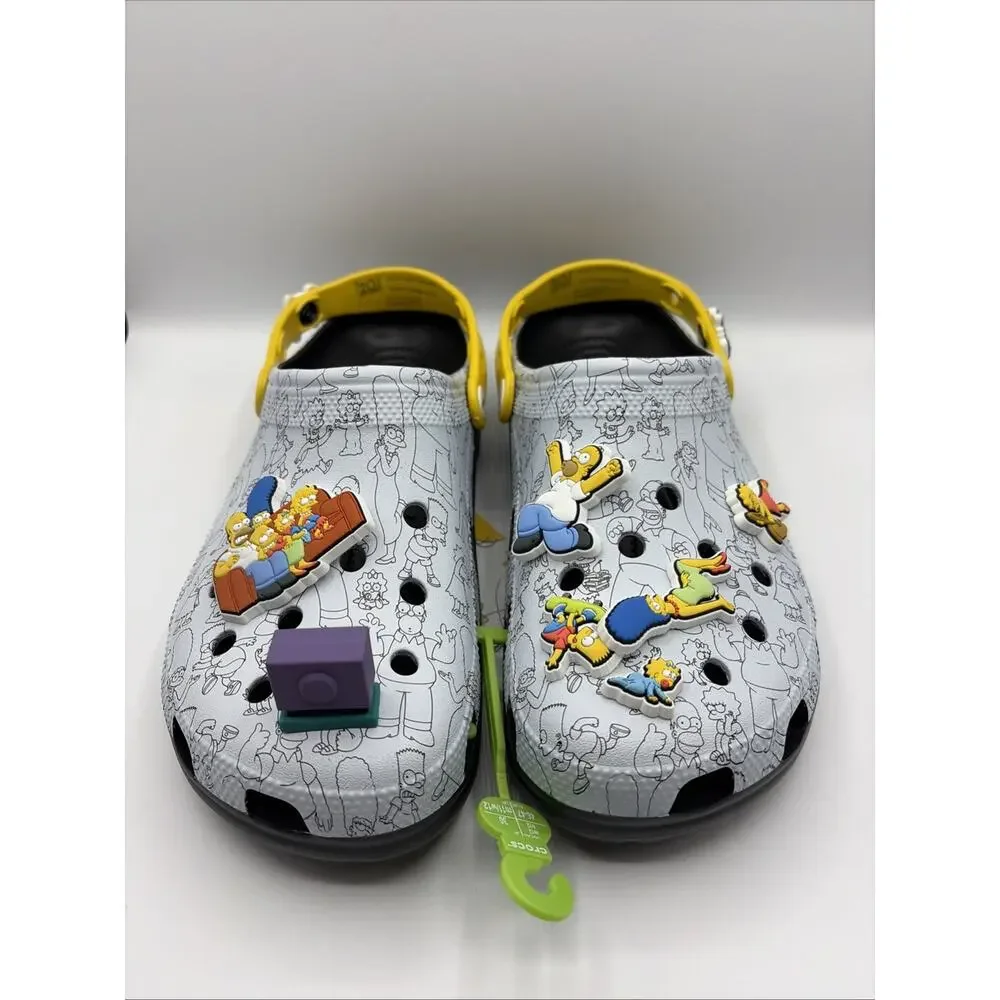 Crocs Unisex The Simpsons Classic Clogs w/ Exclusive Charms Comfort Slip On M 12
